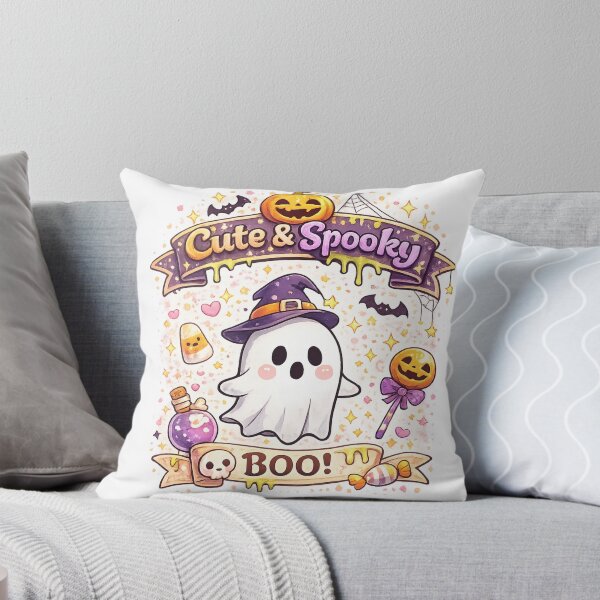 Item preview, Cute & Spooky Kawaii Ghost Halloween Sticker | Pastel Witch Ghost Boo Cute Halloween Art designed and sold by sumodesign.