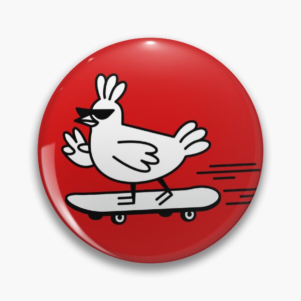 Item preview, Cool Chicken on Skateboard Funny Skater Bird Minimalist Retro Design designed and sold by ASfindsStore.