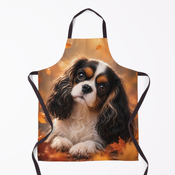 Item preview, Autumn Cavalier King Charles Spaniel – Cute Fall Puppy Portrait designed and sold by ManJiangHong.