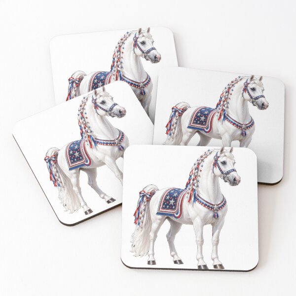 Item preview, Patriotic White Horse American Flag Art designed and sold by jgvisualarts.