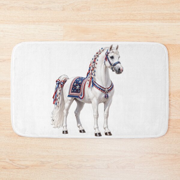 Item preview, Patriotic White Horse American Flag Art designed and sold by jgvisualarts.