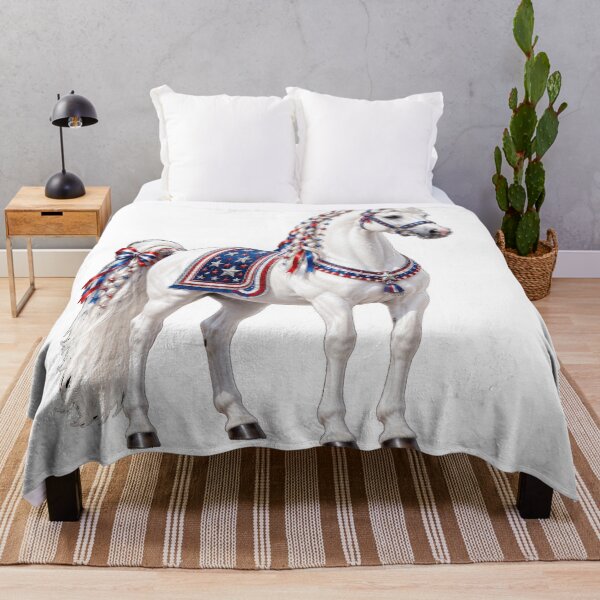 Item preview, Patriotic White Horse American Flag Art designed and sold by jgvisualarts.