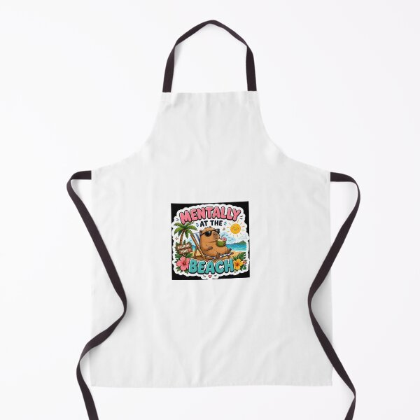 Item preview, Mentally at the Beach Cute Capybara Sticker designed and sold by Dropza.