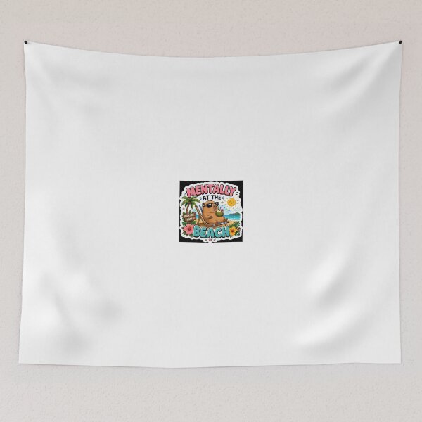 Item preview, Mentally at the Beach Cute Capybara Sticker designed and sold by Dropza.