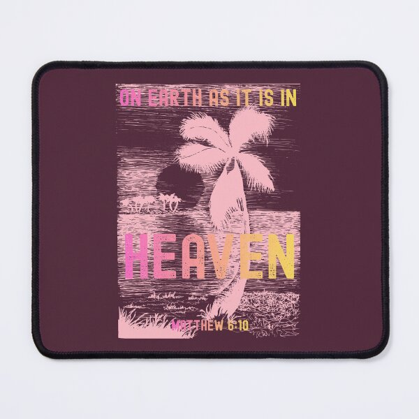 Item preview, Tropical Beach Sunset Palm Tree Paradise Heaven on Earth Matthew 6 10 designed and sold by Forevermore.