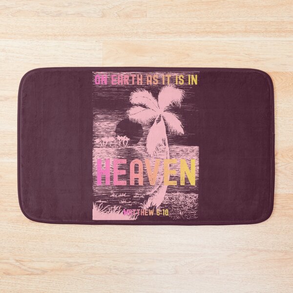 Item preview, Tropical Beach Sunset Palm Tree Paradise Heaven on Earth Matthew 6 10 designed and sold by Forevermore.