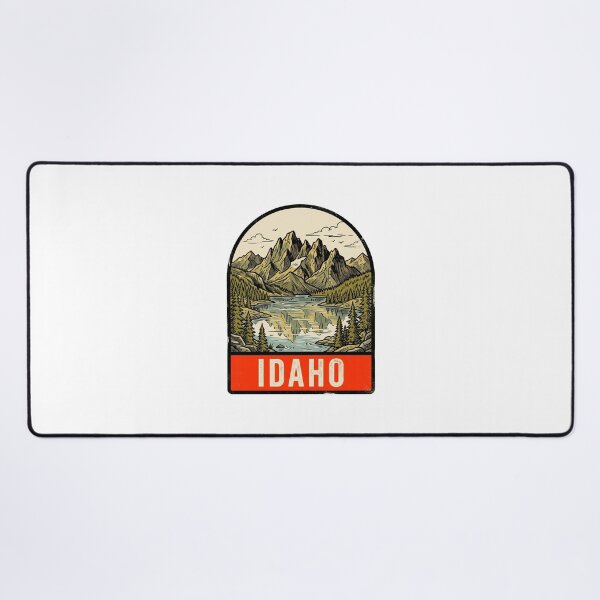 Item preview, Vintage Idaho Rocky Mountains Lake Retro Travel Badge designed and sold by Paper Drip.