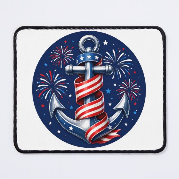 Item preview, Patriotic Anchor Flag Ribbon Fireworks Fourth July designed and sold by jgvisualarts.