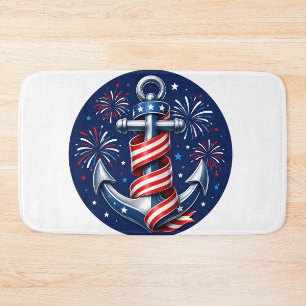 Item preview, Patriotic Anchor Flag Ribbon Fireworks Fourth July designed and sold by jgvisualarts.