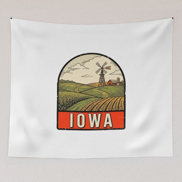 Item preview, Vintage Iowa Farmland Windmill Retro Travel designed and sold by Paper Drip.