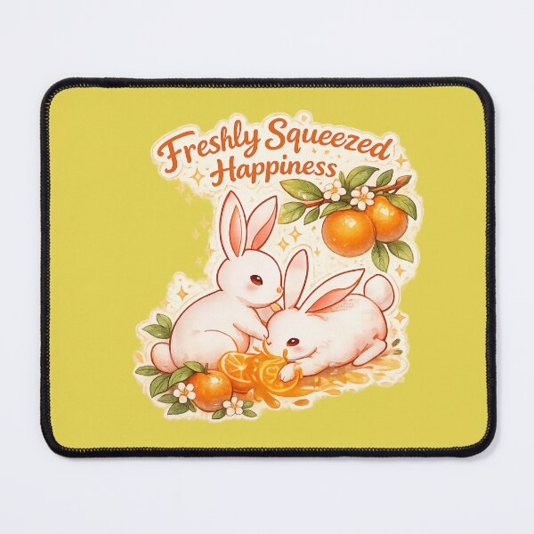 Item preview, Freshly Squeezed Happiness Cute Bunny and Orange Watercolor Design | Kawaii Rabbit Citrus Aesthetic Sticker designed and sold by sumodesign.