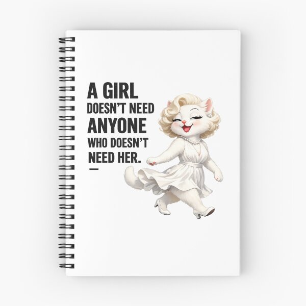 Item preview, Marilyn Monroe Inspired Cat Quote – A Girl Doesn't Need Anyone Who Doesn't Need Her – Funny Feminist Cat Art designed and sold by Donsean22.