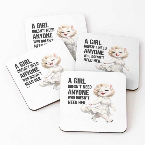 Item preview, Marilyn Monroe Inspired Cat Quote – A Girl Doesn't Need Anyone Who Doesn't Need Her – Funny Feminist Cat Art designed and sold by Donsean22.