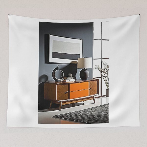 Item preview, Interior Design - Modern Living Space, Minimalist Aesthetic and Orange Touches designed and sold by Reverso-Design.