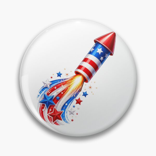Item preview, Patriotic Firework Rocket Red White Blue designed and sold by jgvisualarts.
