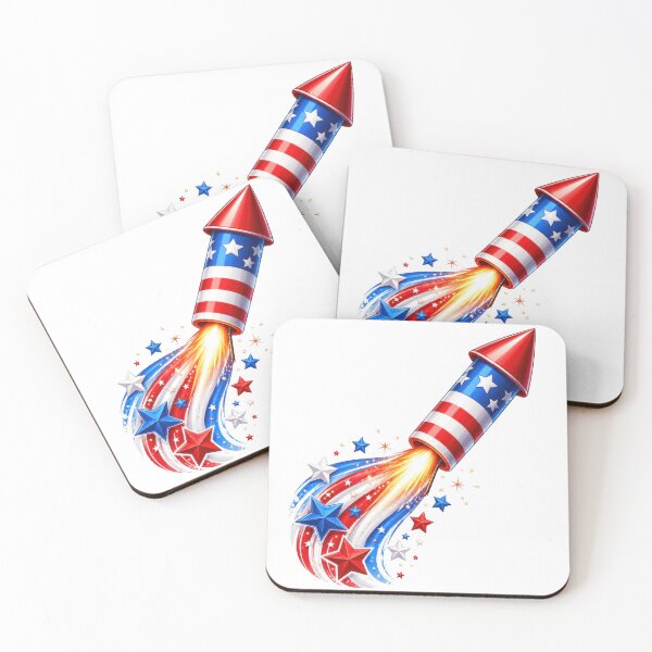 Item preview, Patriotic Firework Rocket Red White Blue designed and sold by jgvisualarts.