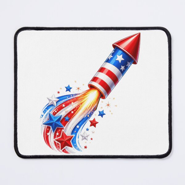 Item preview, Patriotic Firework Rocket Red White Blue designed and sold by jgvisualarts.