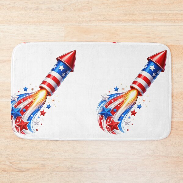Item preview, Patriotic Firework Rocket Red White Blue designed and sold by jgvisualarts.