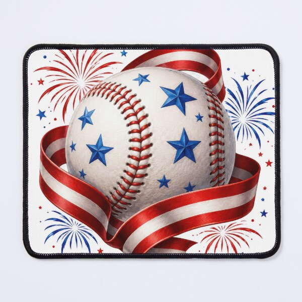 Item preview, Patriotic Baseball Fireworks American Flag Stars designed and sold by jgvisualarts.