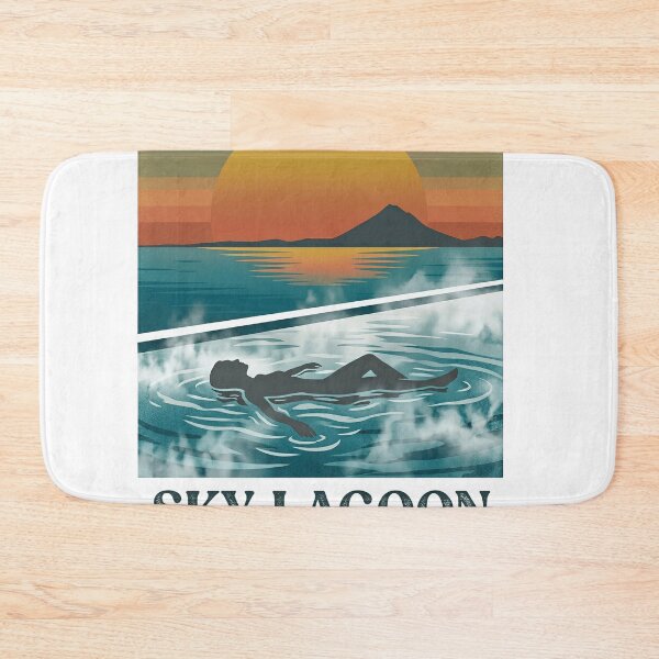 Item preview, Sky Lagoon Iceland Retro Minimalist Travel Poster designed and sold by EXATEES ⭐⭐⭐⭐⭐.