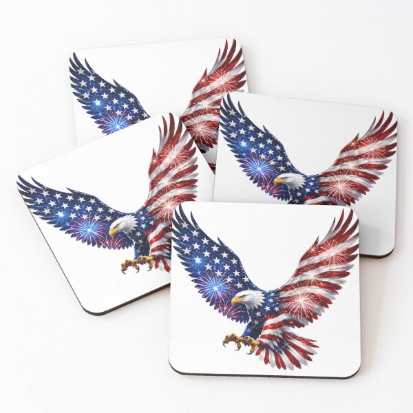 Item preview, American Bald Eagle USA Flag Fireworks Patriotic designed and sold by jgvisualarts.