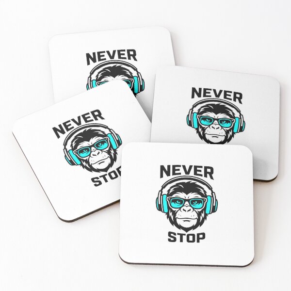 Item preview, Cool DJ Chimp Neon Blue Headphones Premium Sticker designed and sold by Mr-wow.