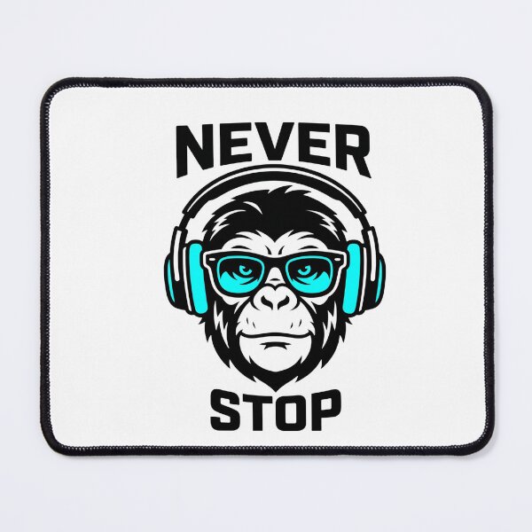 Item preview, Cool DJ Chimp Neon Blue Headphones Premium Sticker designed and sold by Mr-wow.