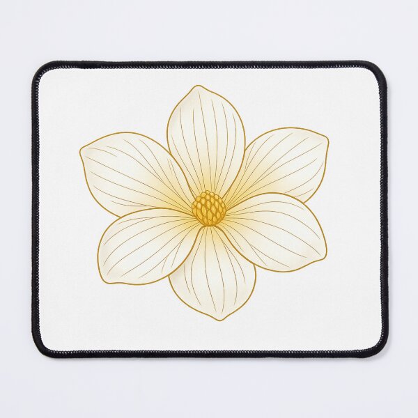 Item preview, Minimal Magnolia Flower – Elegant Gold Line Botanical Illustration designed and sold by Joyfulfabric.