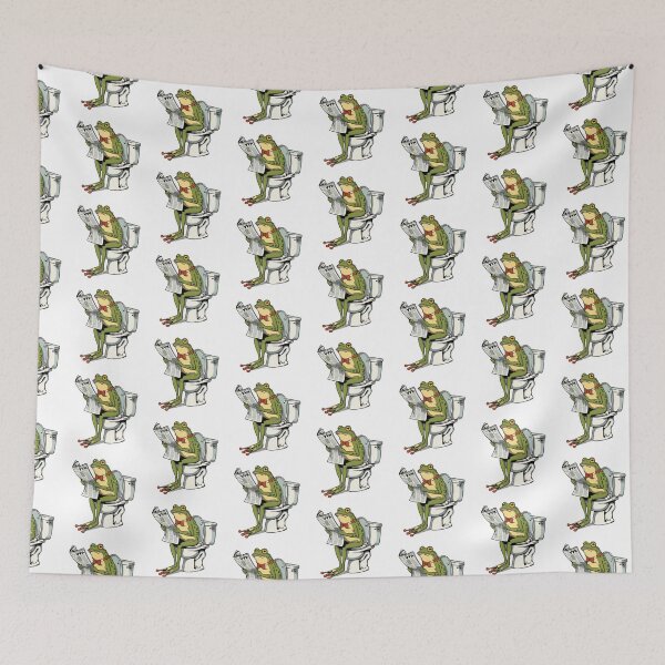 Item preview, Frog Reading Newspaper on Toilet designed and sold by Roy & Tiffany.