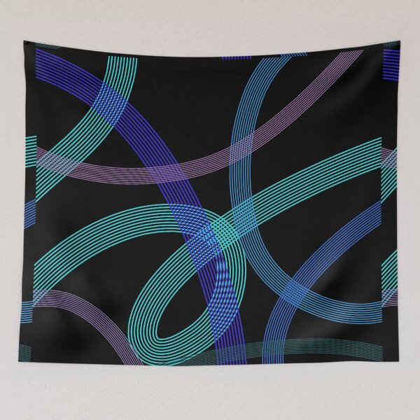 Item preview, Neon Ribbon Flow – Abstract Geometric Line Art designed and sold by GemniShop.