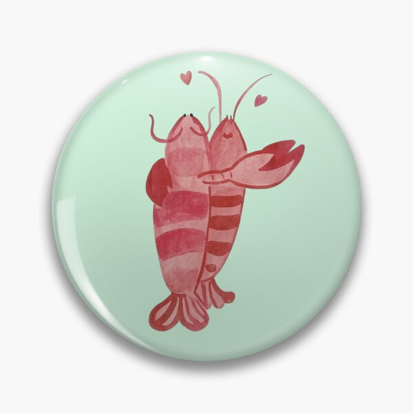 Item preview, Cute Shrimp Couple in Love Watercolor Seafood Romance Kawaii Design designed and sold by ASfindsStore.