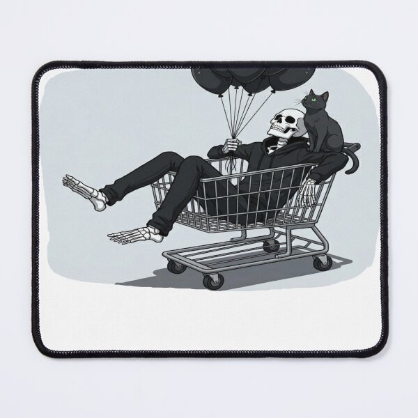 Item preview, Skeleton Shopping Spree – Dark Aesthetic Cat  designed and sold by Red  Corason ⭐⭐⭐.