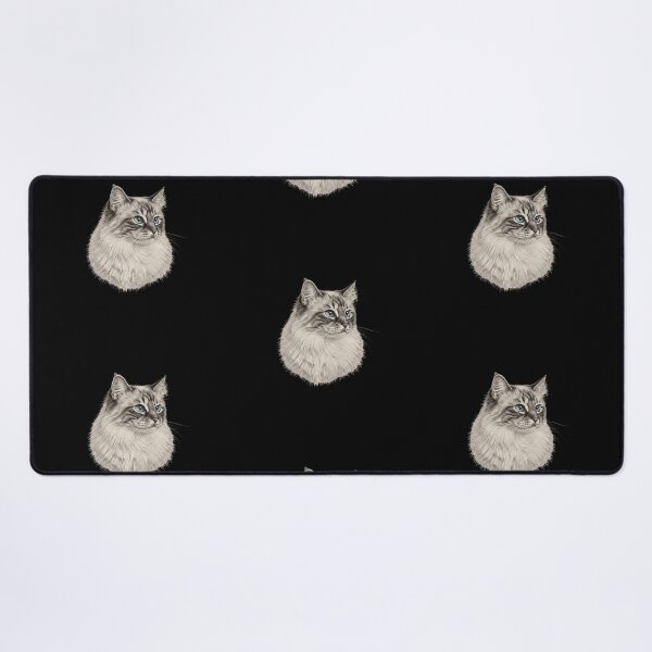 Item preview, Sacred Birman Cat Sketch - Elegant White Chalk Art designed and sold by Exquisite Design Studio „Paculówka”.