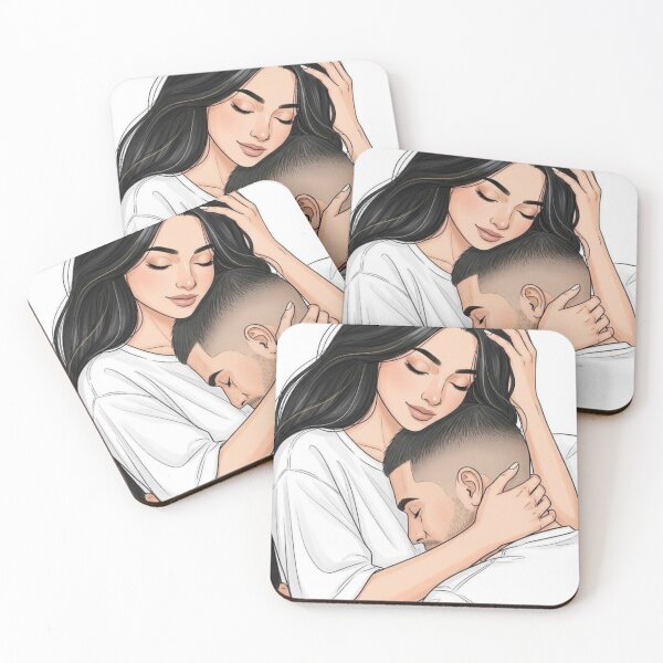 Item preview, Tender Embrace - Aesthetic Couple Digital Art designed and sold by     Pink Chaos Club.