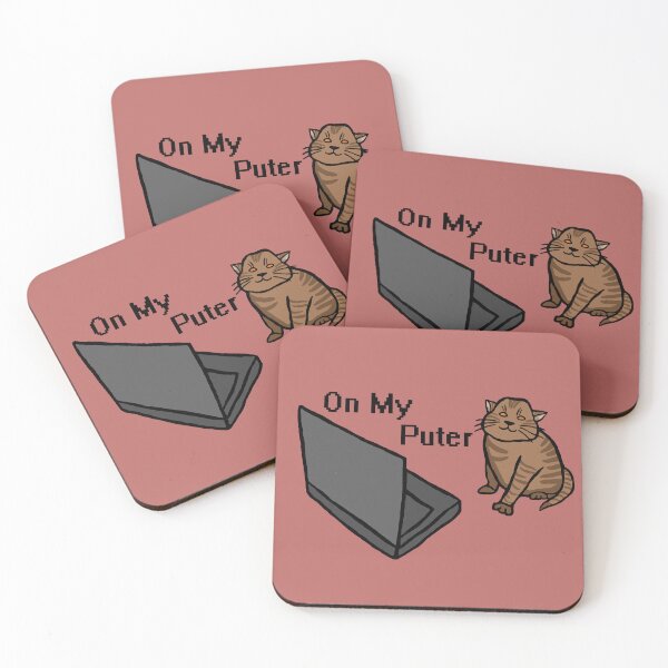 Item preview, On My Puter Funny Computer Tabby Brown Cat Meme designed and sold by CDPrintsDesigns.