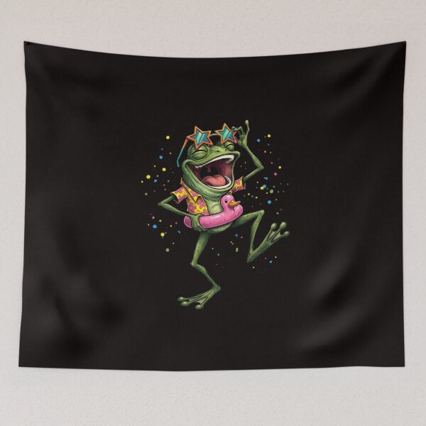 Item preview, Funny Summer Frog Pool Party Shirt | Vacation Frog Retro Design designed and sold by GraphicGlowTeesStore.