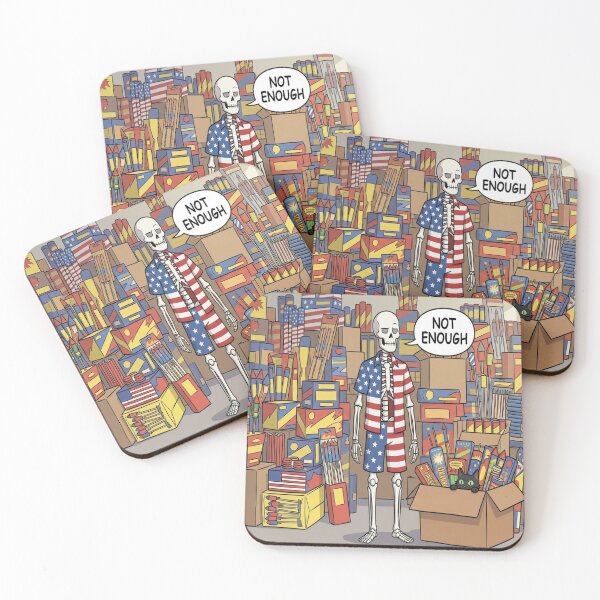 Item preview, Not Enough – Skeleton 4th of July Fireworks Lover designed and sold by Red  Corason ⭐⭐⭐.