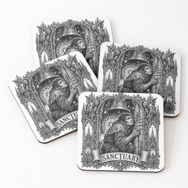 Item preview, The Hunchback Sanctuary - Gothic Notre Dame Woodcut designed and sold by Riah Studio.