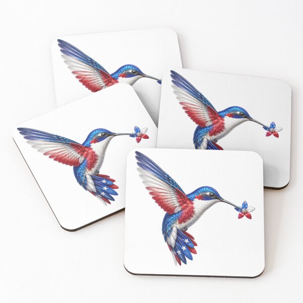 Item preview, Patriotic Red White Blue Hummingbird designed and sold by jgvisualarts.