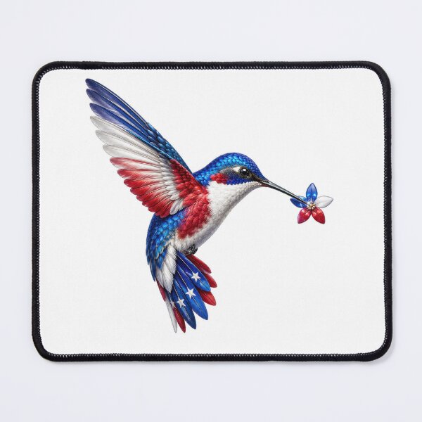 Item preview, Patriotic Red White Blue Hummingbird designed and sold by jgvisualarts.