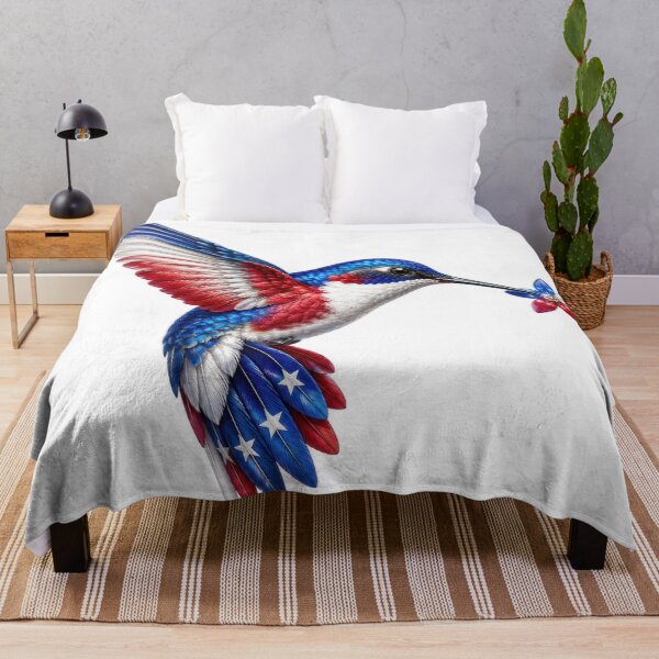 Item preview, Patriotic Red White Blue Hummingbird designed and sold by jgvisualarts.