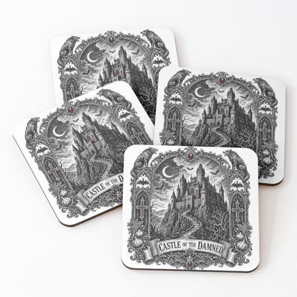 Item preview, Dracula's Castle - Castle of the Damned Woodcut designed and sold by Riah Studio.