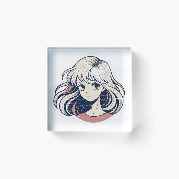 Item preview, Retro Sad Anime Girl Sticker designed and sold by inkfusionhub99.