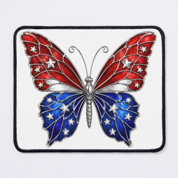 Item preview, Patriotic American Flag Butterfly Stained Glass designed and sold by jgvisualarts.