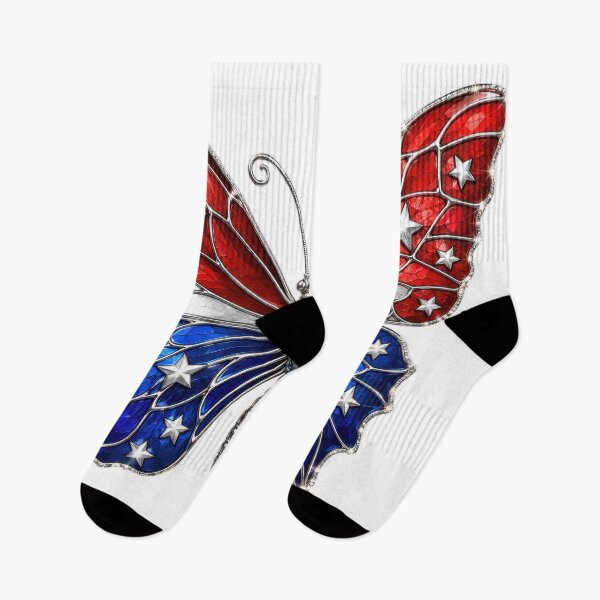 Item preview, Patriotic American Flag Butterfly Stained Glass designed and sold by jgvisualarts.