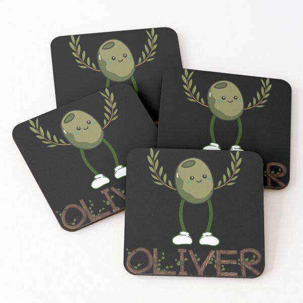 Aperçu de l'œuvre Olivier mignon vert Oliver Kawaii Dessin animé Nourriture Branche d'olivier créée et vendue par Art IN Pack.