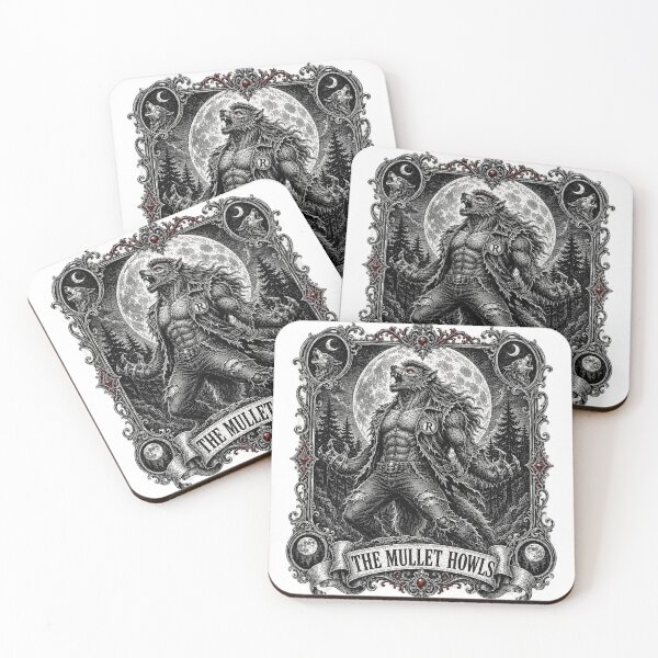 Item preview, The Mullet Howls - Werewolf Mullet Woodcut designed and sold by Riah Studio.