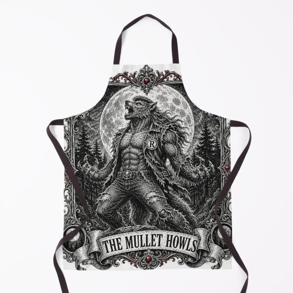 Item preview, The Mullet Howls - Werewolf Mullet Woodcut designed and sold by Riah Studio.