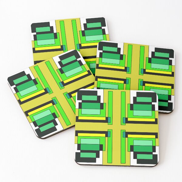 Item preview, Black, white, yellow and green rectangles in geometric pattern, skoliosexual pride colors designed and sold by RAHKELROYSUM.