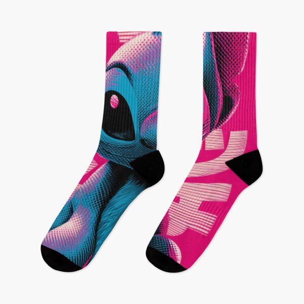 Item preview, Blue Alien Halftone Hot Pink  designed and sold by AnimeArsenalPrints.